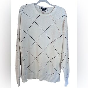 Vintage NAUTICA Off-White Cotton Sweater – Men’s XL (Unisex Fit)